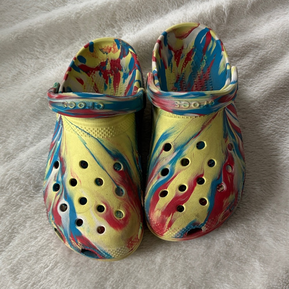 CROCS Kids Sandals in Yellow, Red, and Blue